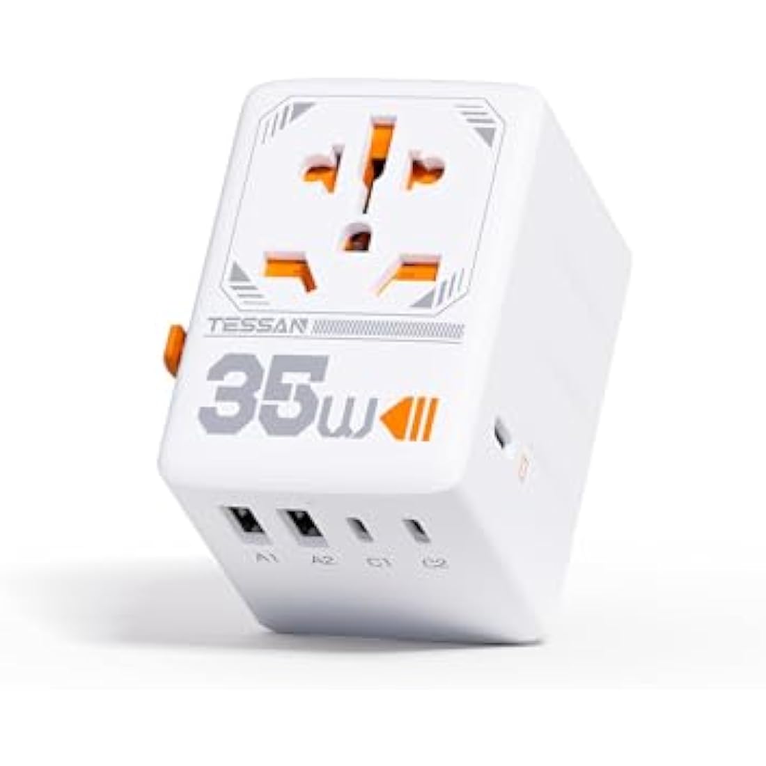 TESSAN Universal Travel Adapter - 35W International Plug with 3 USB-C