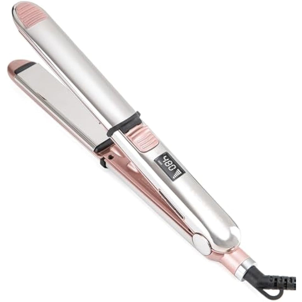 Rozamor Titanium Hair Straightener | 2-in-1 Flat Iron and Curler - Pink