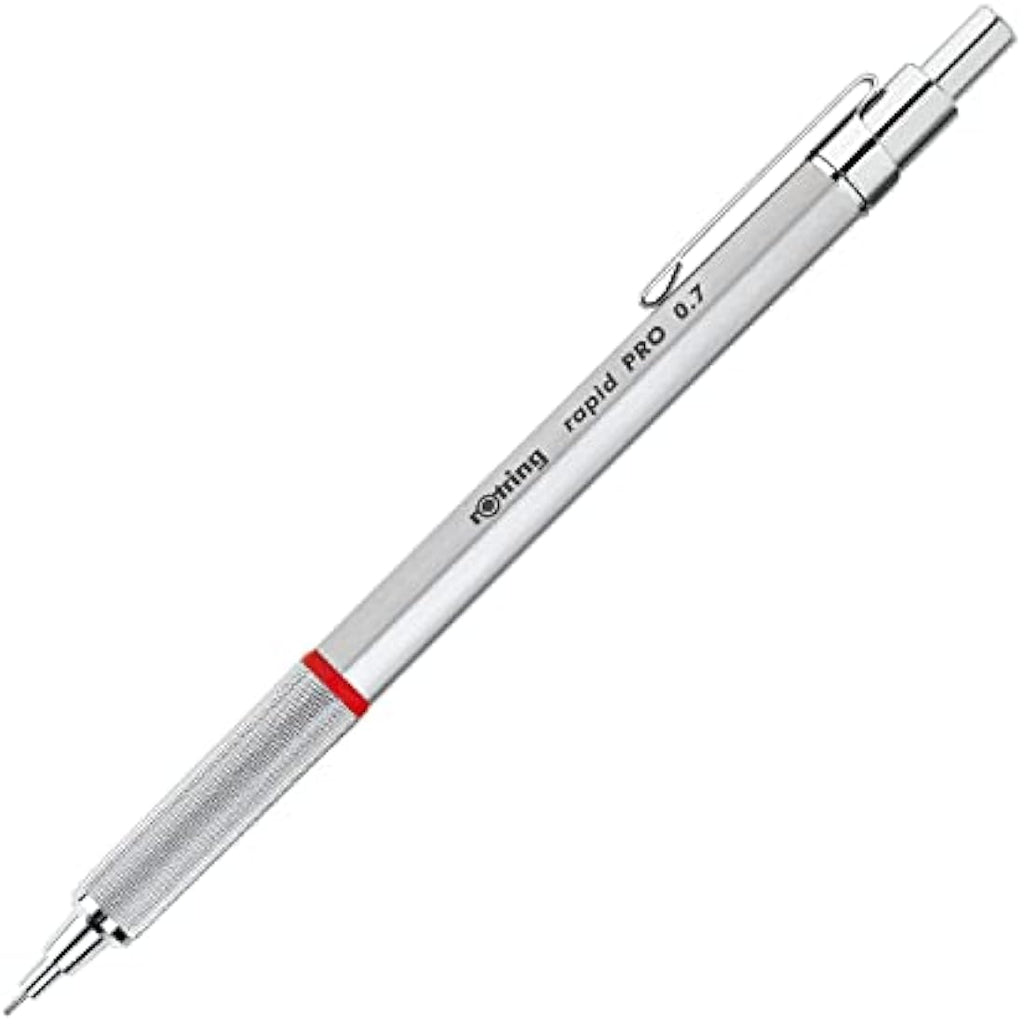 rOtring Rapid Pro Mechanical Pencil | 0.7mm HB Silver Full-Metal Body