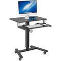 BONTEC Mobile Standing Desk – Height Adjustable Two-Tier Laptop Workstation