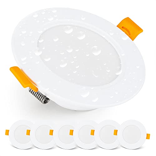 EMOS LED Recessed Downlights | IP54 Waterproof 4000K White - Set of 6