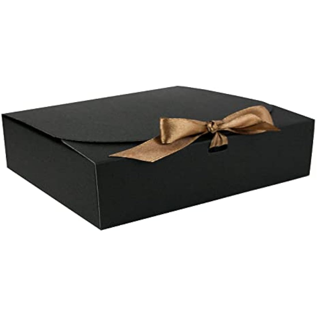 Jolof Store Black Kraft Gift Boxes with Ribbon - Pack of 12 (24x19x7cm)