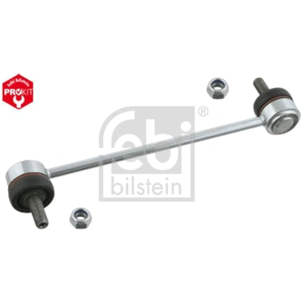 febi bilstein 27834 Stabiliser Link with Lock Nuts - Silver Steel