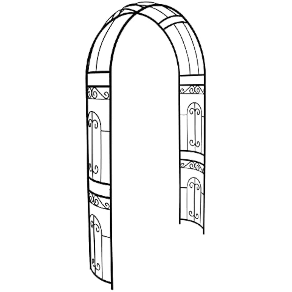 SCENDOR Wrought Iron Garden Arch – 87" Heavy Duty Trellis for Climbing Plants