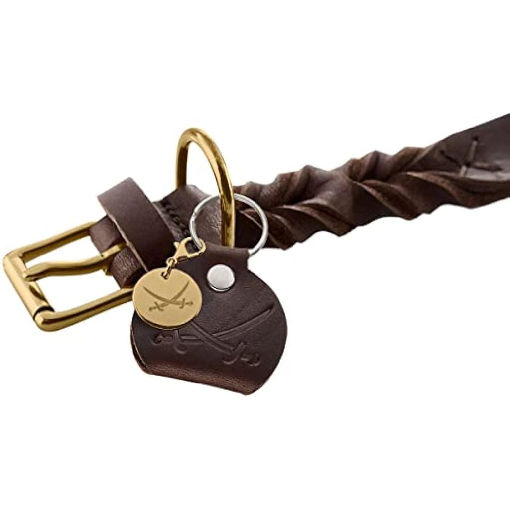 Hunter Sansibar Braided Leather Dog Collar – Dark Brown Cowhide