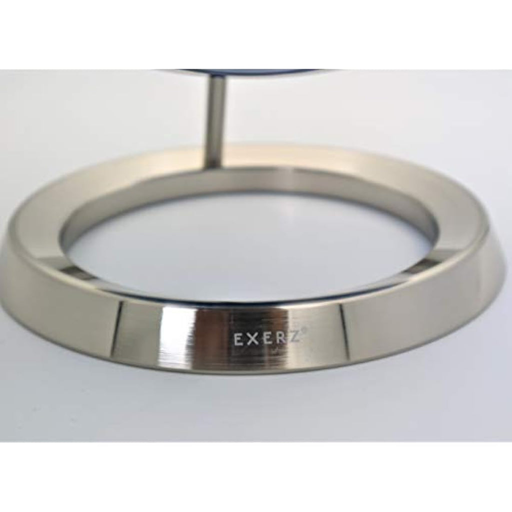 Exerz 25cm World Globe – Metallic Silver Desk Decor with Steel Stand