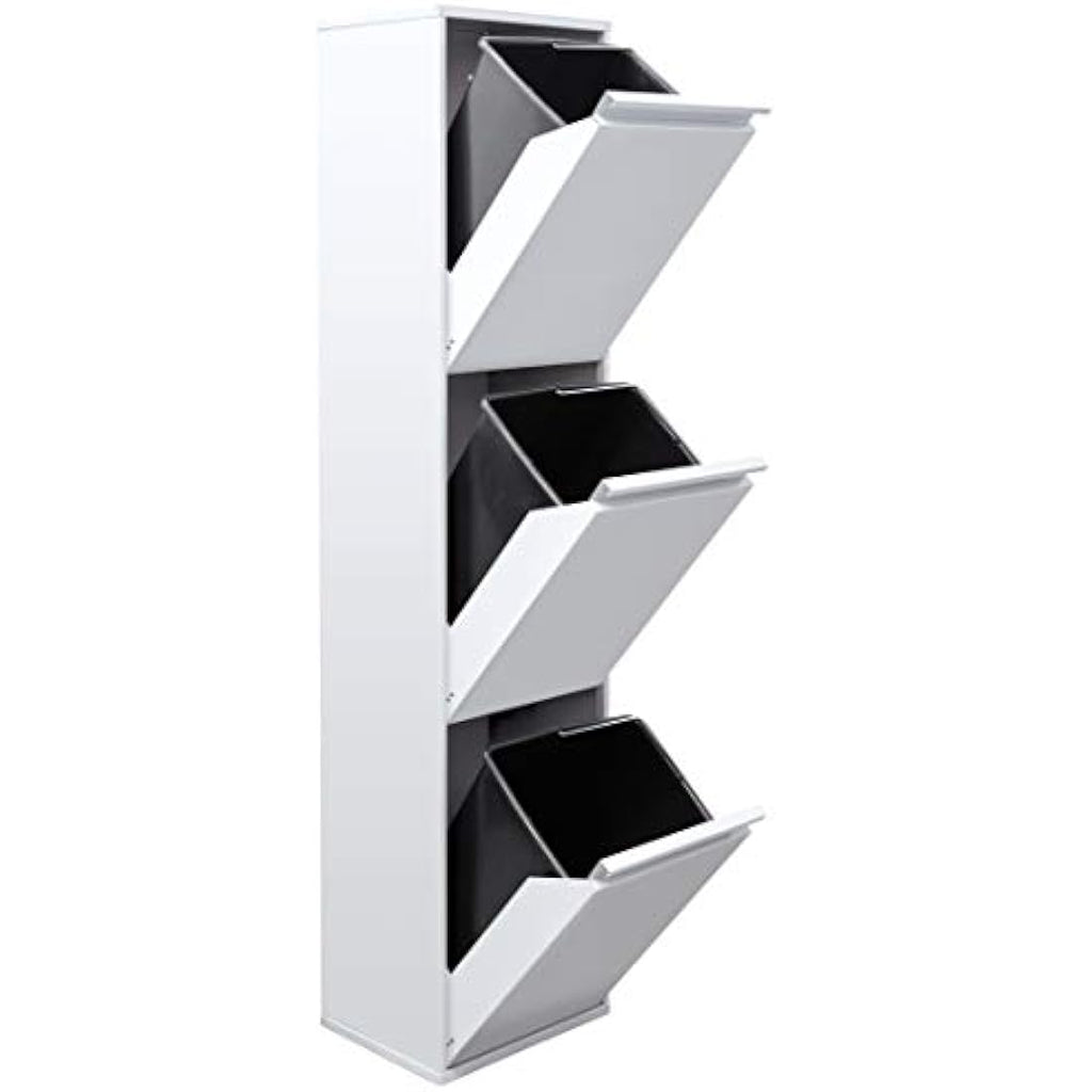 Arregui Basic CR301-B 3-Compartment Steel Recycling Bin | 51L White