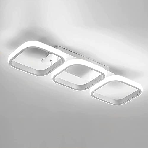EIDISUNY Modern LED Ceiling Light | 33W Cool White 3-Rectangle Lamp