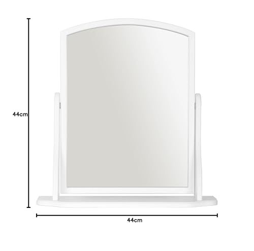 Jolof Store Arched Wooden Dressing Table Mirror – White Vanity Mirror