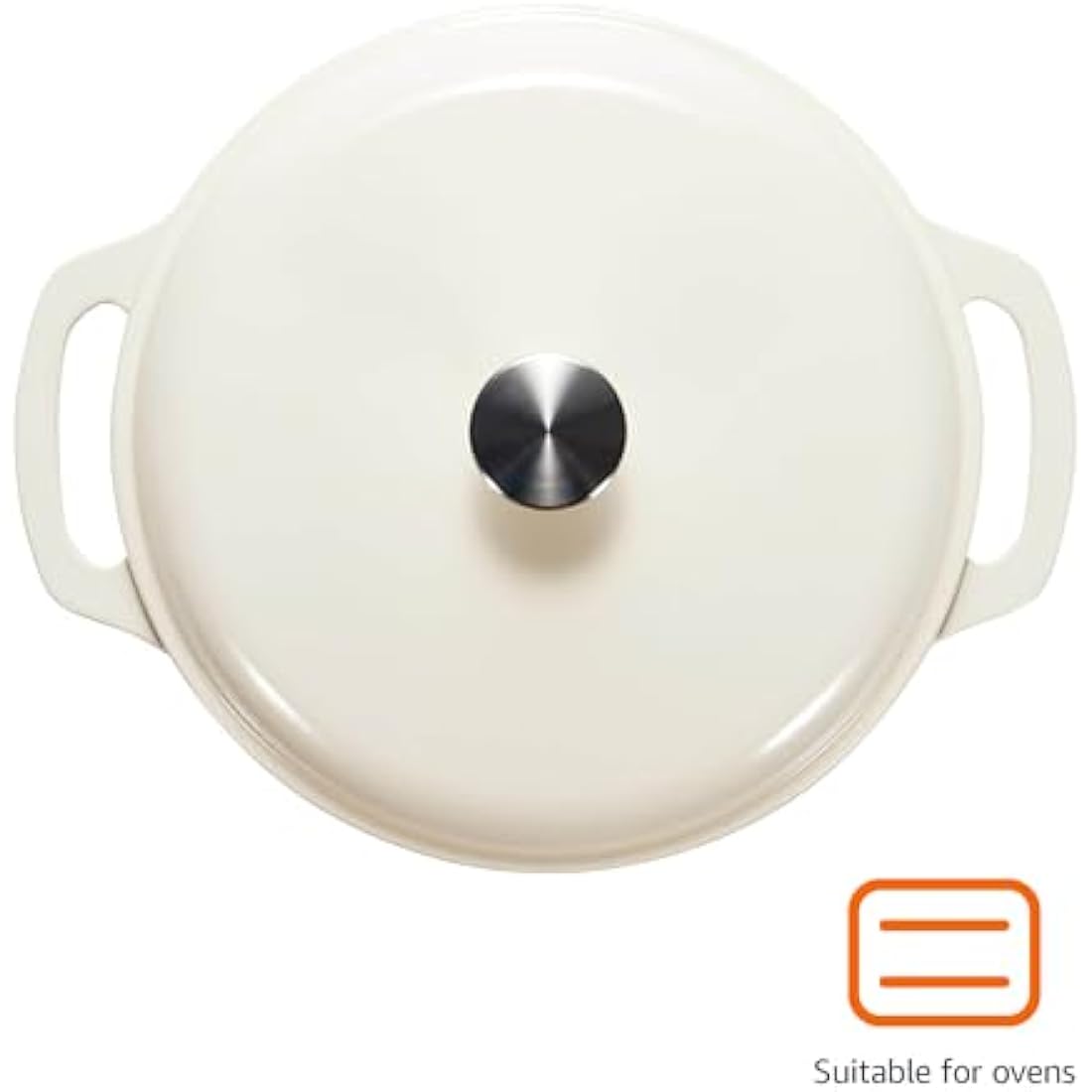 Enameled Cast Iron Dutch Oven – 5.7 L Round Pot, White