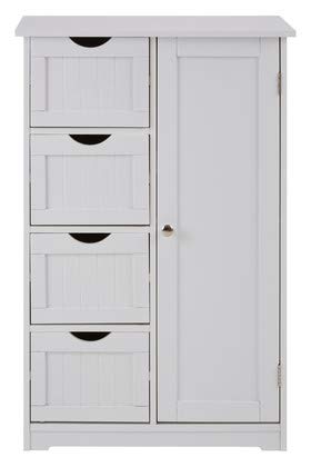 Premier Housewares White 4 Drawer Bathroom Storage Cabinet – 82cm