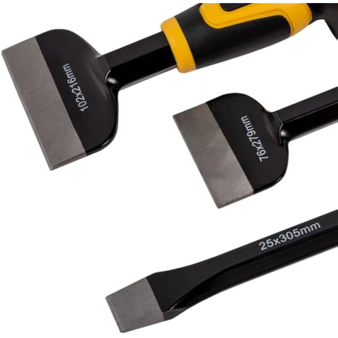 Roughneck 3-Piece Bolster & Chisel Set with Hand Guards | Heavy Duty