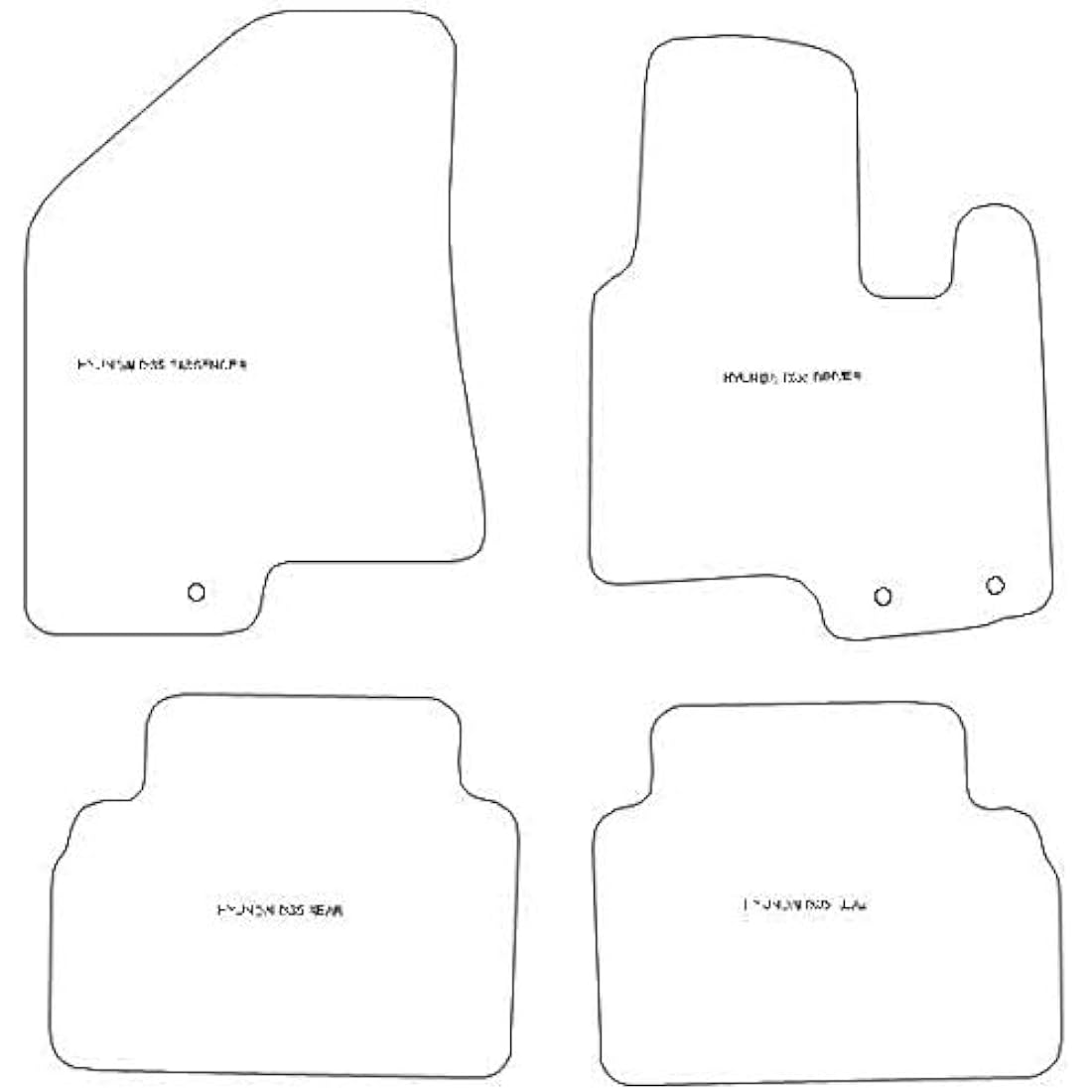 Tailored Car Mats for Hyundai IX35 2009-2015 – Black Carpet