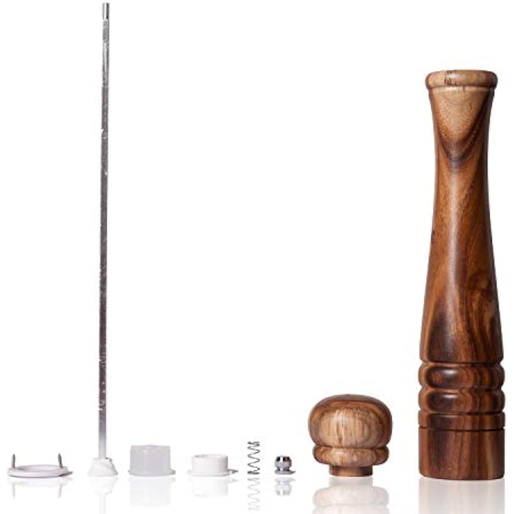 DeroTeno Acacia Wood Pepper Mill - 30cm Adjustable Ceramic Grinder