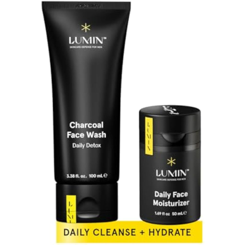 Lumin Dynamic Duo Men's Skincare Kit | Charcoal Face Wash & Moisturiser