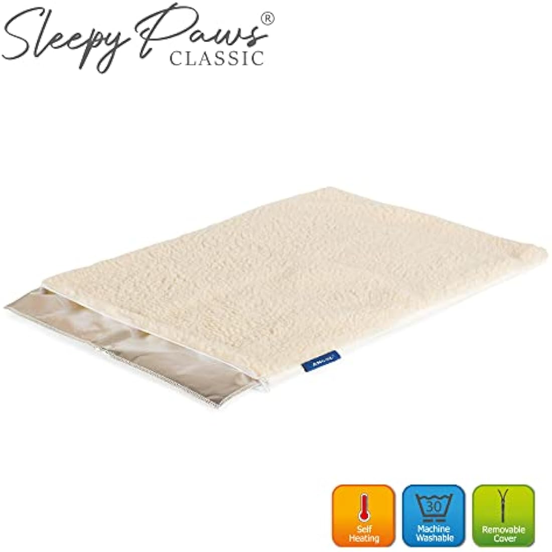 Ancol Self Heating Pet Pad – Thermal Washable Fleece Mat, Small
