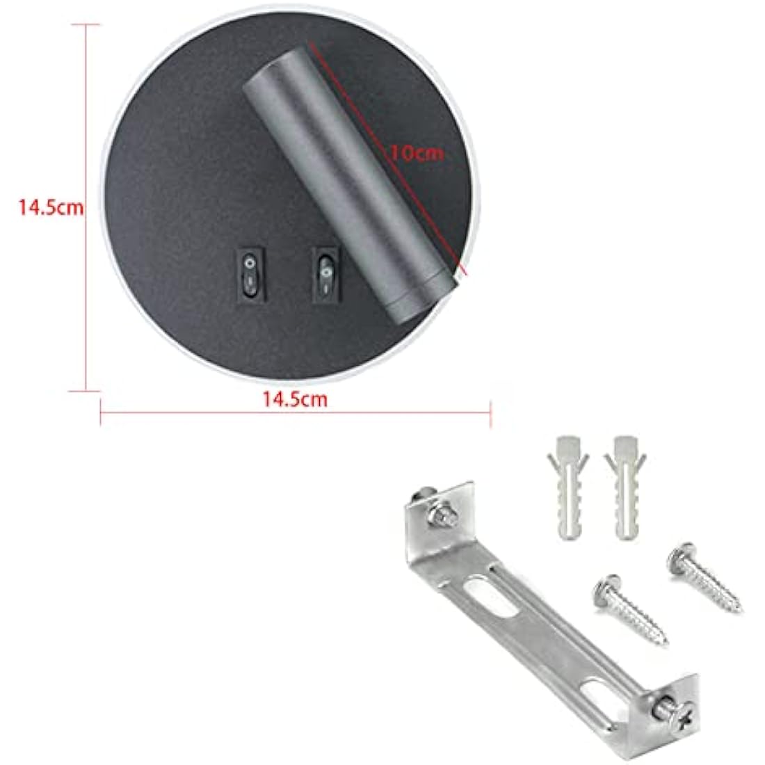 uksunvi LED Bedside Reading Wall Lamp – 12W Adjustable Spotlight, Black
