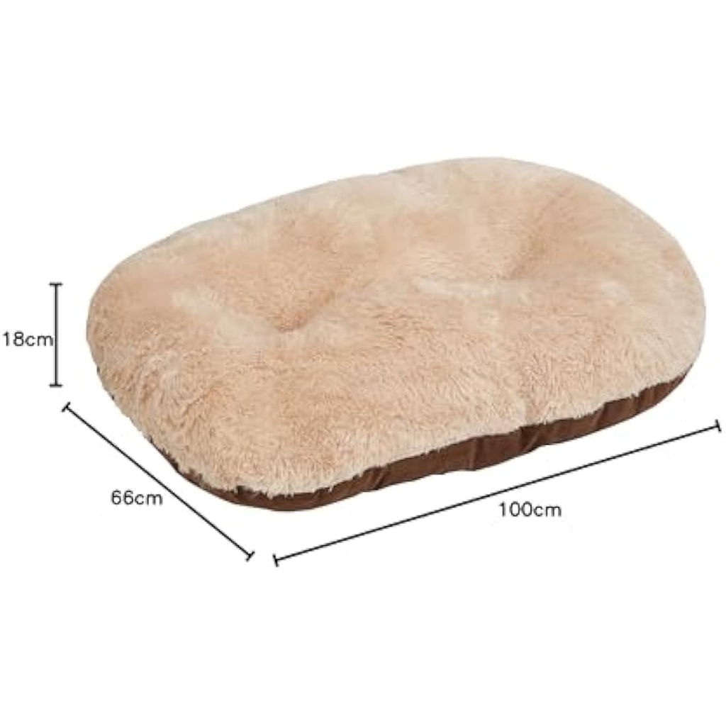 Gor Pets Nordic Oval Dog Bed Cushion – Washable Brown Mat, 40-inch