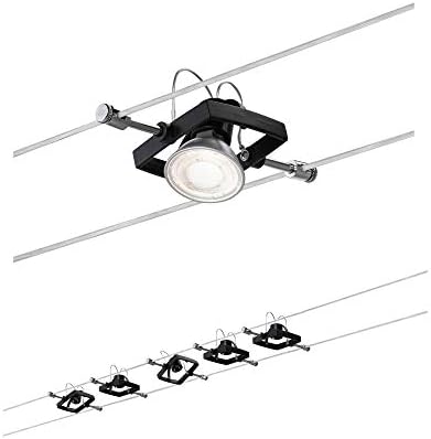 Paulmann Mac II Wire Cable System – 5-Set Matt Black Ceiling Spotlight