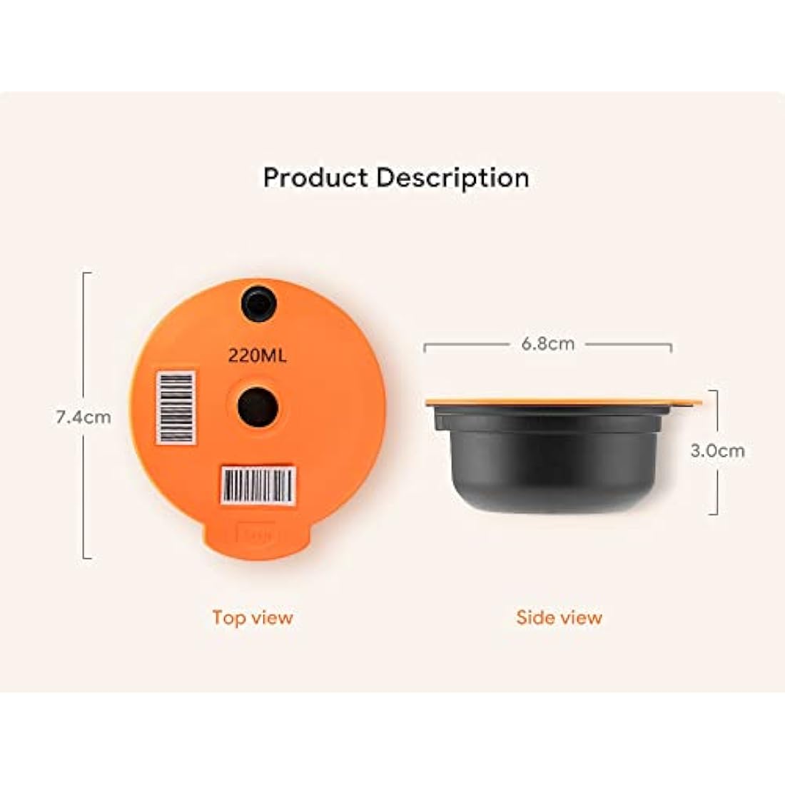 BENFUCHEN Reusable Tassimo Pods with Tamper for Bosch – 200ml & 220ml