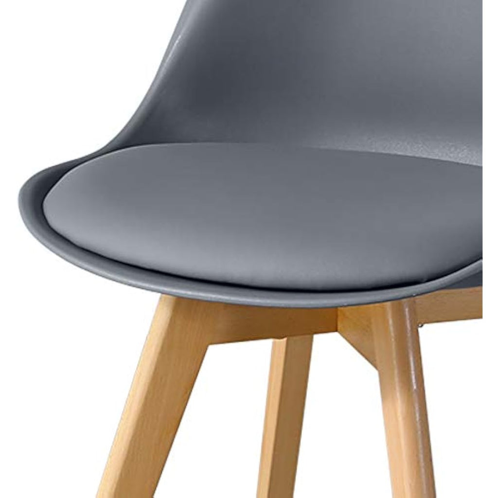 Jolof Store Grey Dining Chairs Set of 2 - Upholstered PU Leather