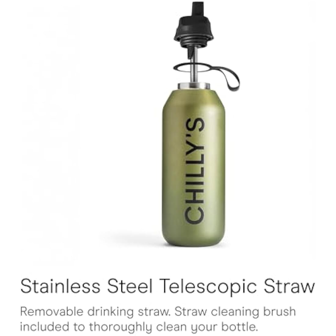 Chilly's Series 2 Flip Water Bottle – Insulated Stainless Steel, 1L