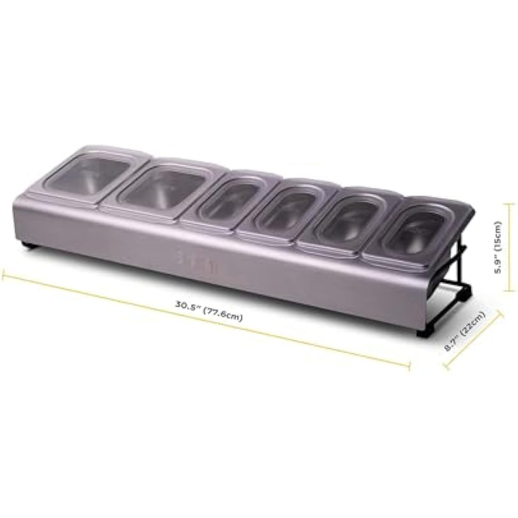 Ooni Pizza Topping Station – Stainless Steel Outdoor Prep with 6 Containers