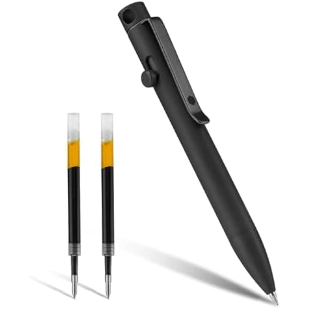 KeyUnity KP03 Titanium Bolt Action EDC Pocket Pen with Clip | Black