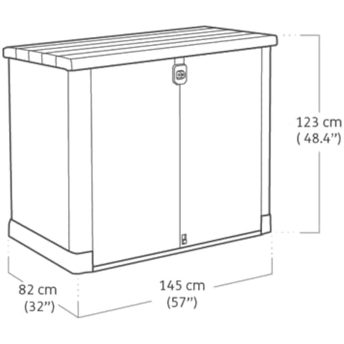 Keter Store It Out Pro Grey Outdoor Garden Storage Shed for 2 Bins