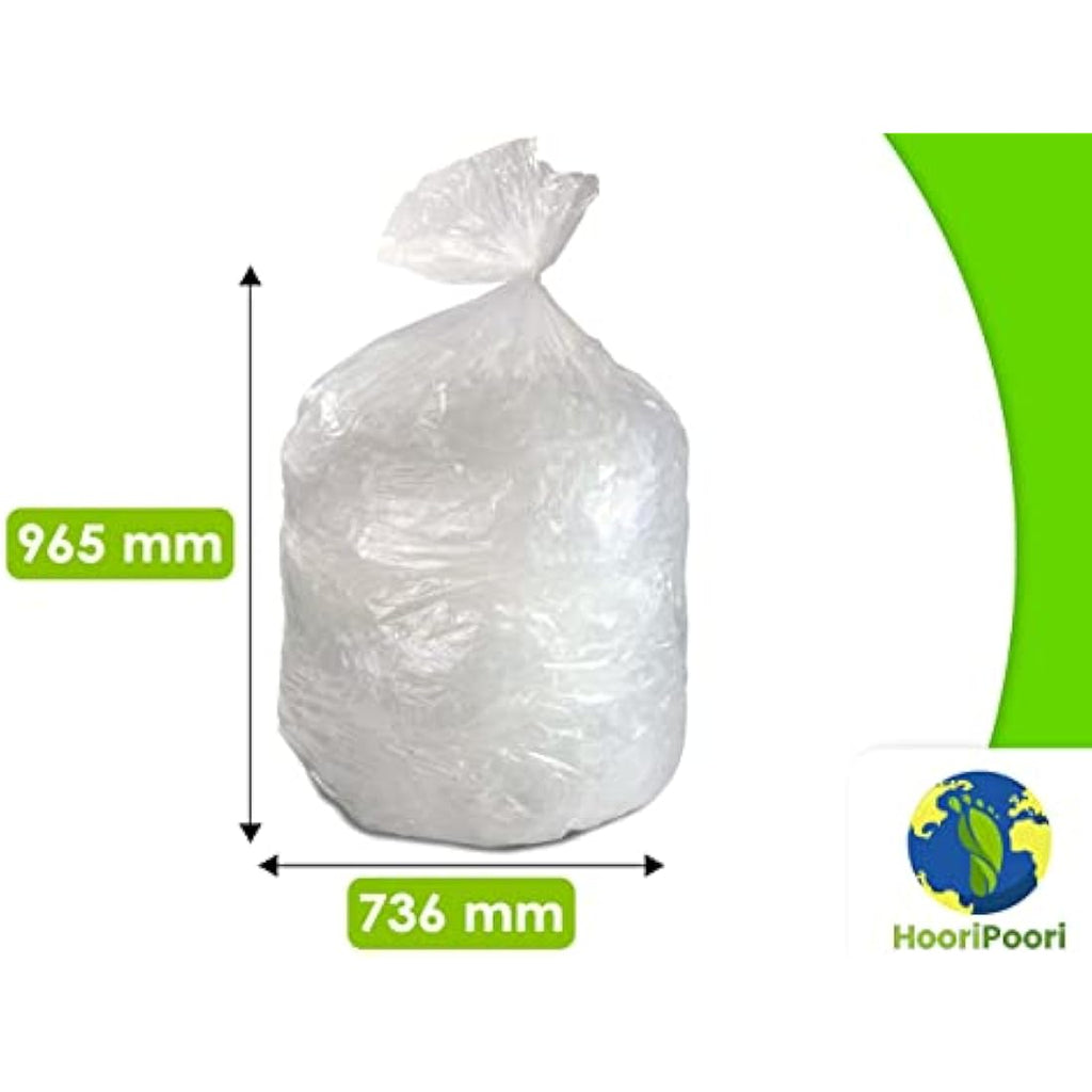 HooriPoori 100L Clear Recycling Bags | 40 Heavy Duty Eco Bin Liners