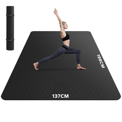HAPBEAR Extra Large Yoga Mat - 6mm Thick Non-Slip TPE Exercise Mat