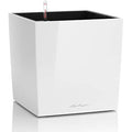 Lechuza CUBE 50 Self-Watering Planter – Large High-Gloss White Pot