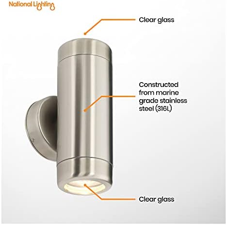 Marine Grade Stainless Steel Outdoor IP65 Up Down Wall Light