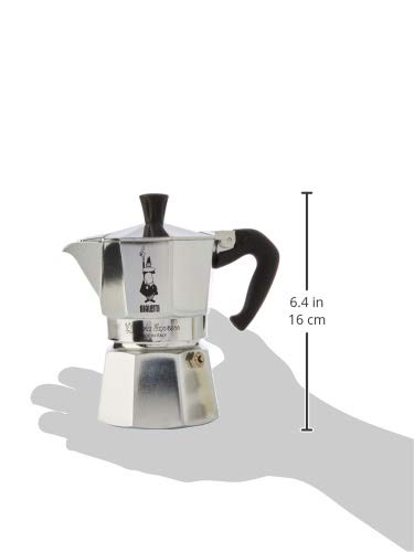 Bialetti Moka Express 3-Cup Stovetop Espresso Maker - Silver Aluminum