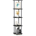 Furinno 5-Tier Corner Display Rack – Modern Space Saving Shelving Unit