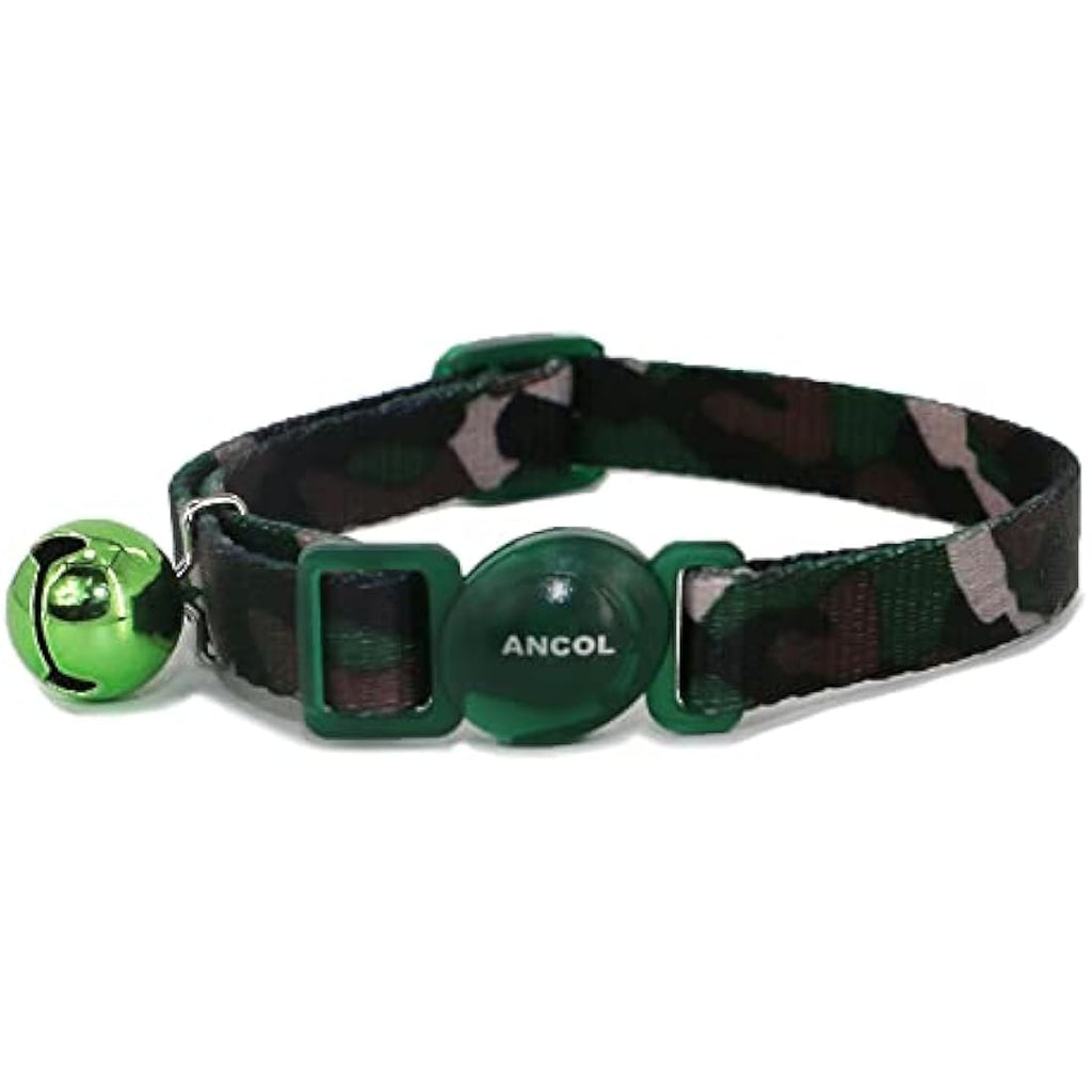Ancol Camo Safety Cat Collar – Green Breakaway Buckle Kitten Neckband