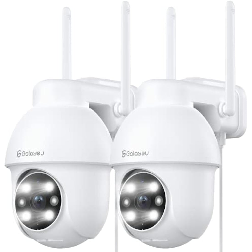 GALAYOU 2K Outdoor Security Camera – 360° WiFi Pan-Tilt CCTV (2-Pack)