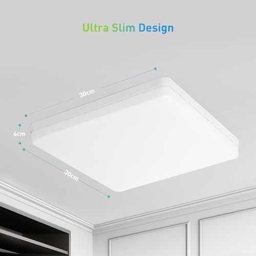 Yafido 48W LED Square Ceiling Light | 3000K Warm White IP44 Waterproof