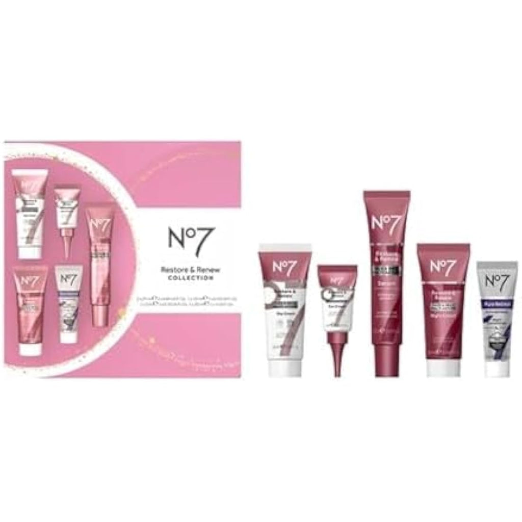 No7 Restore & Renew Collection Gift Set – 5-Piece Anti-Aging Skincare