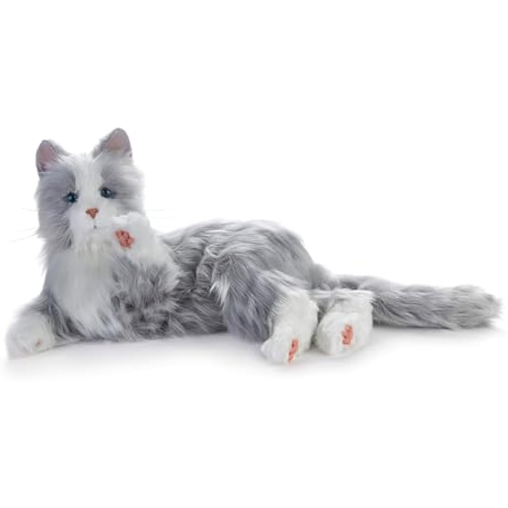 Joy For All Interactive Companion Cat – Realistic Silver & White Robotic Pet