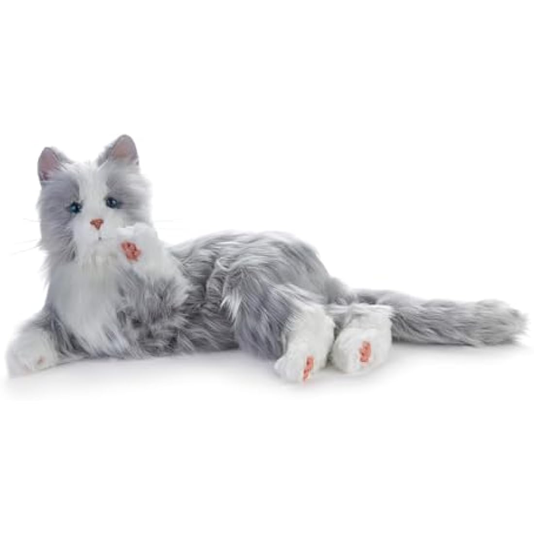 Joy For All Interactive Companion Cat – Realistic Silver & White Robotic Pet