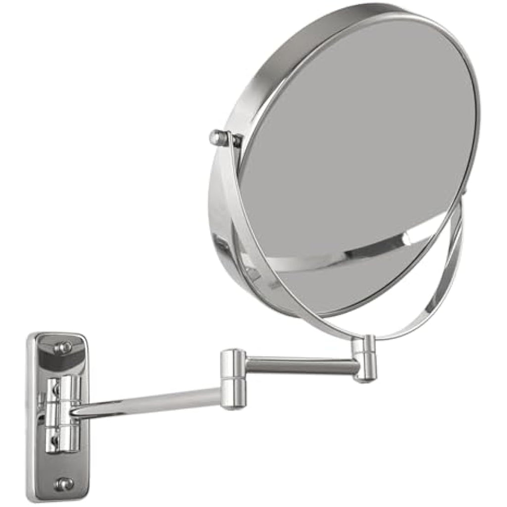 FFowcye 8" Wall Mounted Makeup Mirror | 1X/10X Magnifying Chrome Mirror