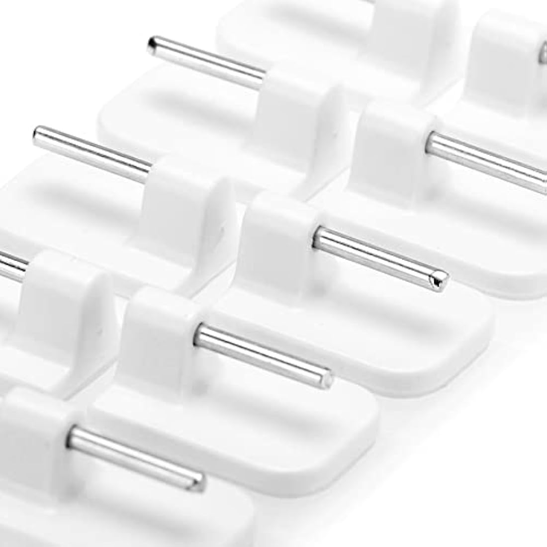 com-four® 12x Crochets à Rideaux Autocollants en PVC et Métal – Blanc