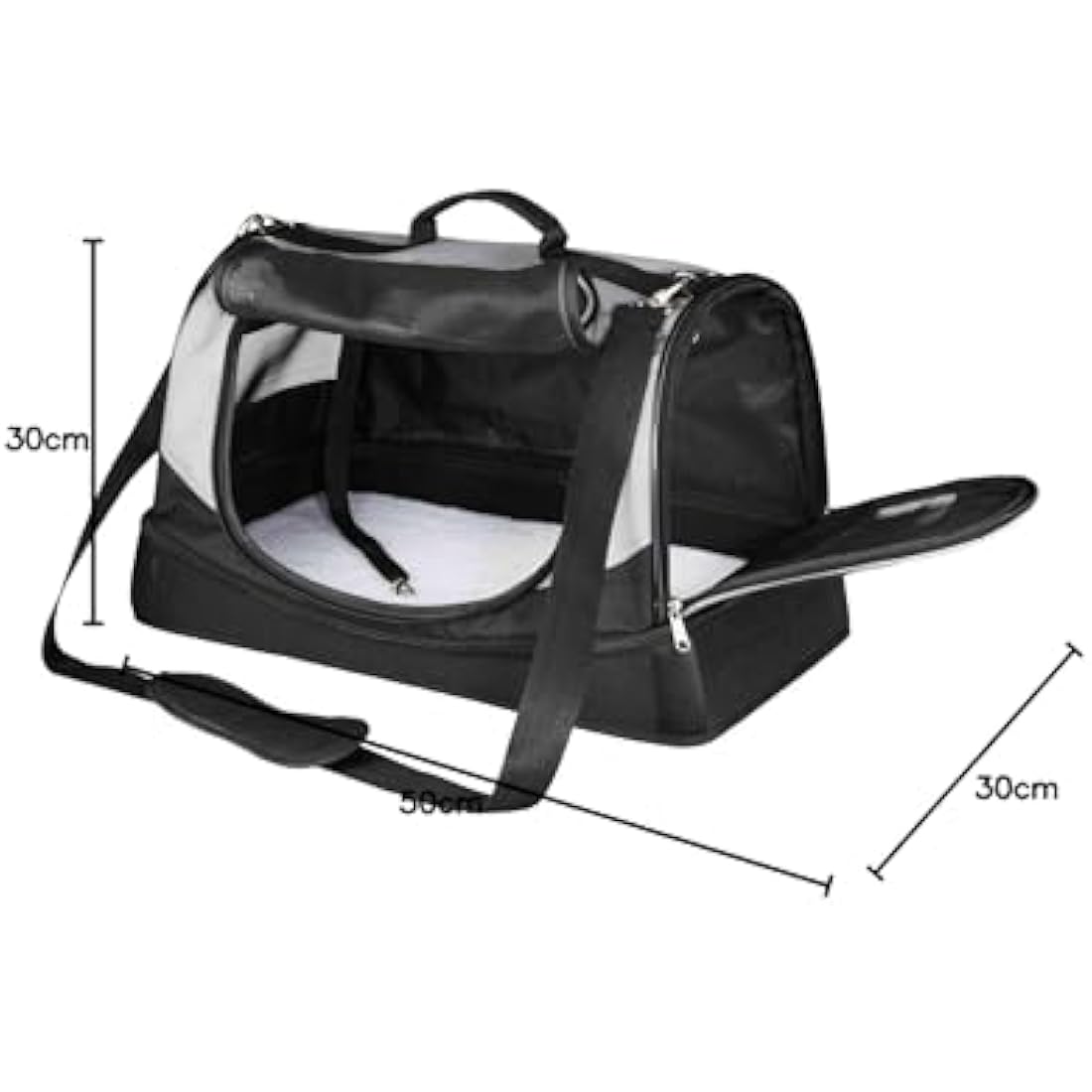 Trixie Holly Hundetasche – Transporttasche aus Polyester, Schwarz/Grau