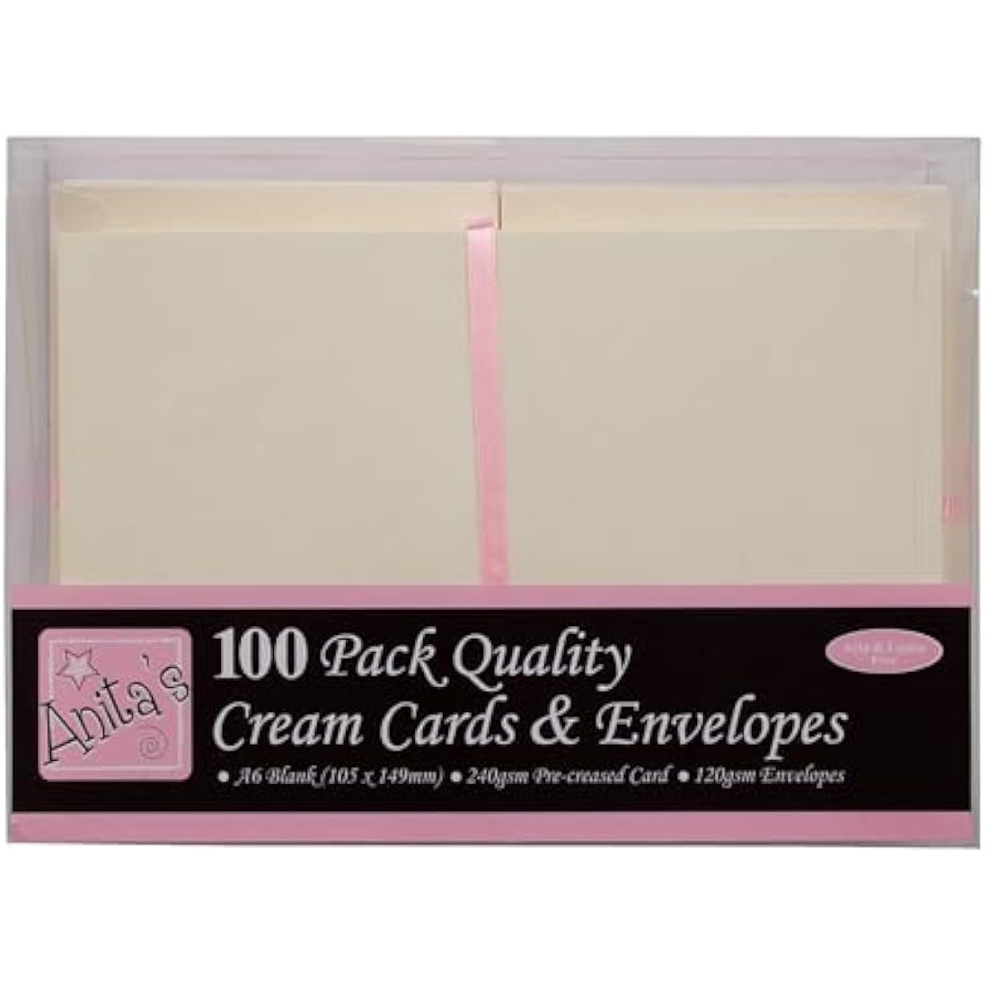 Anita's Blank Cards and Envelopes | A6 Cream Cardstock | 100 Pack