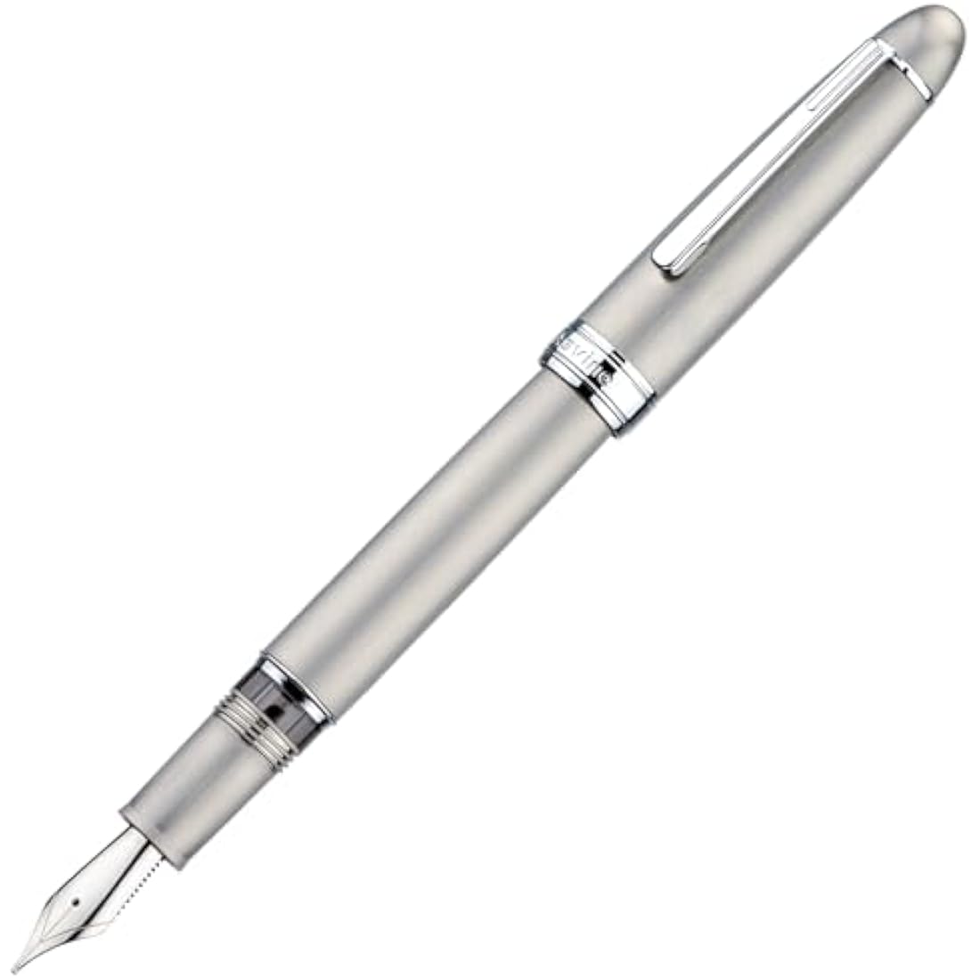 Asvine J16 Brushed Titanium Fountain Pen | Jowo Broad Nib Piston Filler