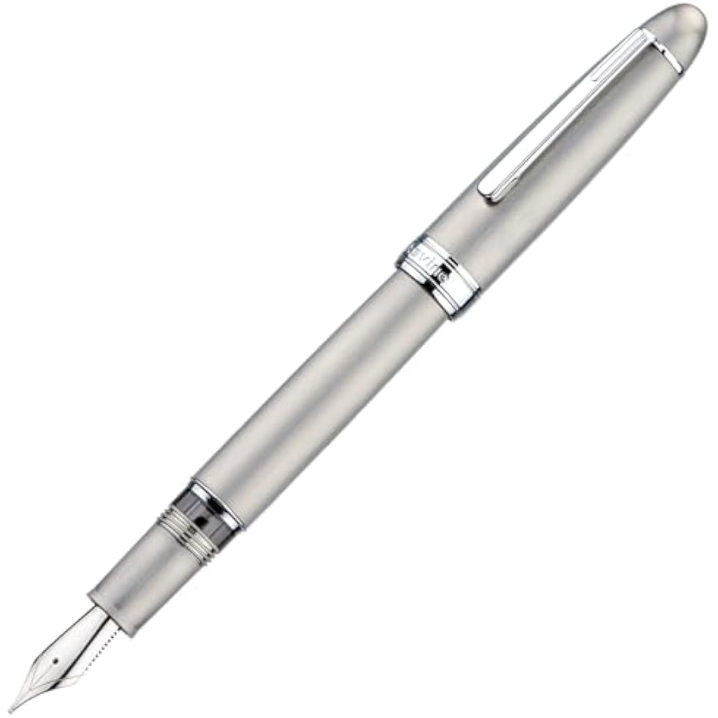 Asvine J16 Brushed Titanium Fountain Pen | Fine JoWo Nib Piston Filler