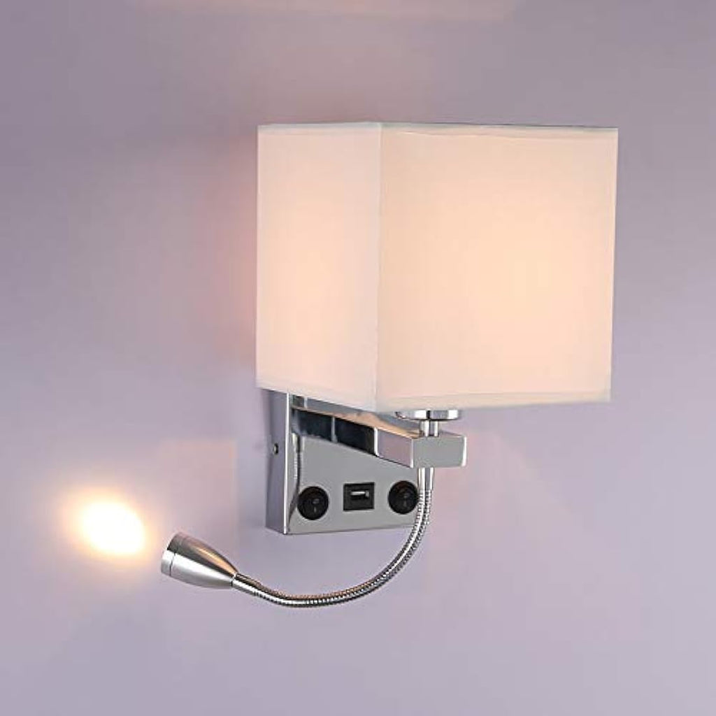 DEECOZY LED Bedside Reading Wall Lamp with USB Port and Gooseneck