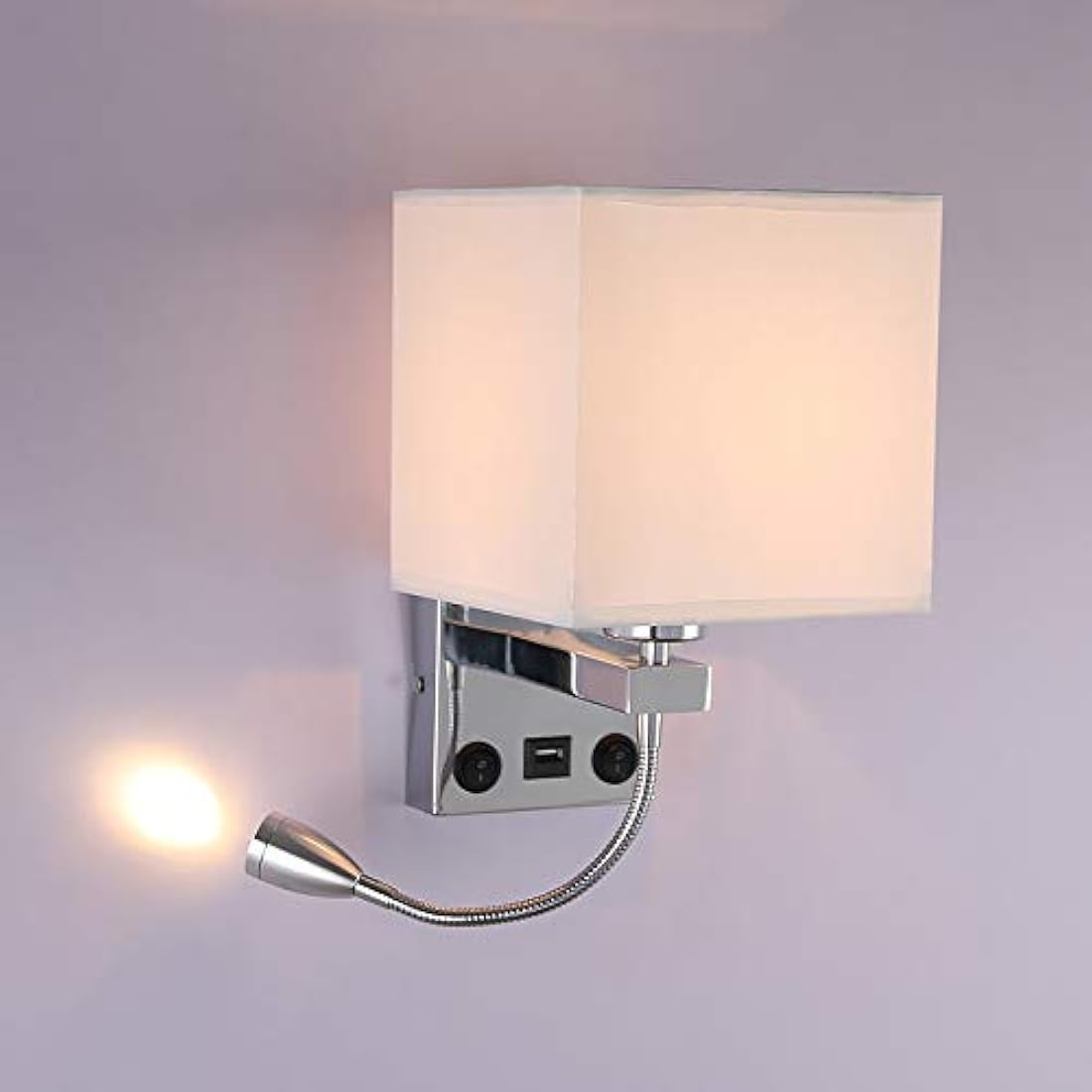 DEECOZY LED Bedside Reading Wall Lamp with USB Port and Gooseneck
