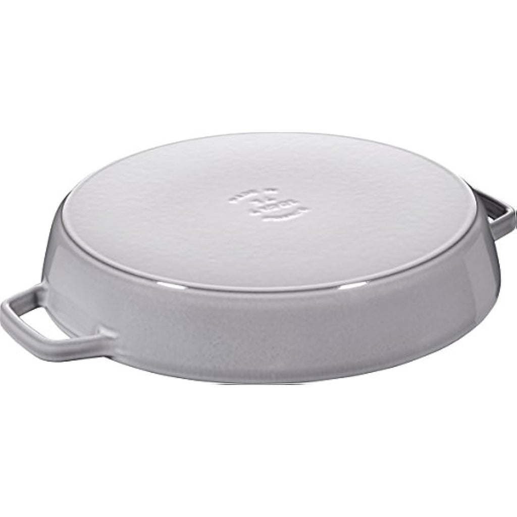 STAUB Cast Iron Frying Pan – 34 cm Enameled Skillet in Graphite Grey